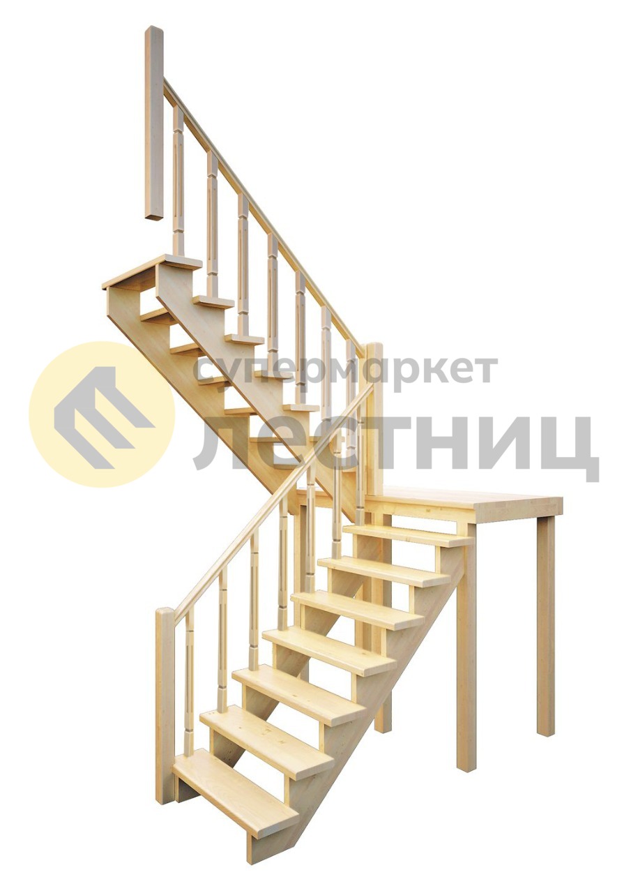 Деревянная межэтажная лестница ЛЕС-62