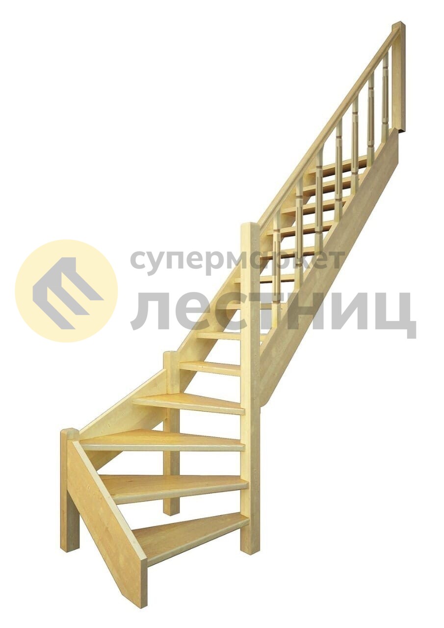 Деревянная межэтажная лестница ЛЕС-07